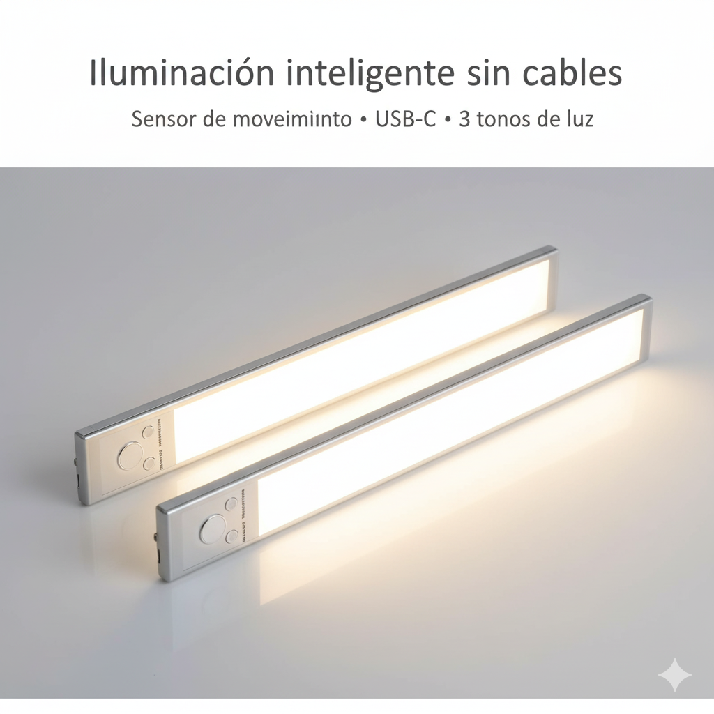 Luz LED Magnética Recargable con Sensor de Movimiento