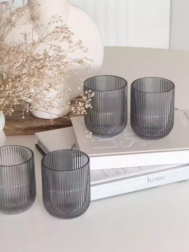 Set x6 Vasos Rayados Grey
