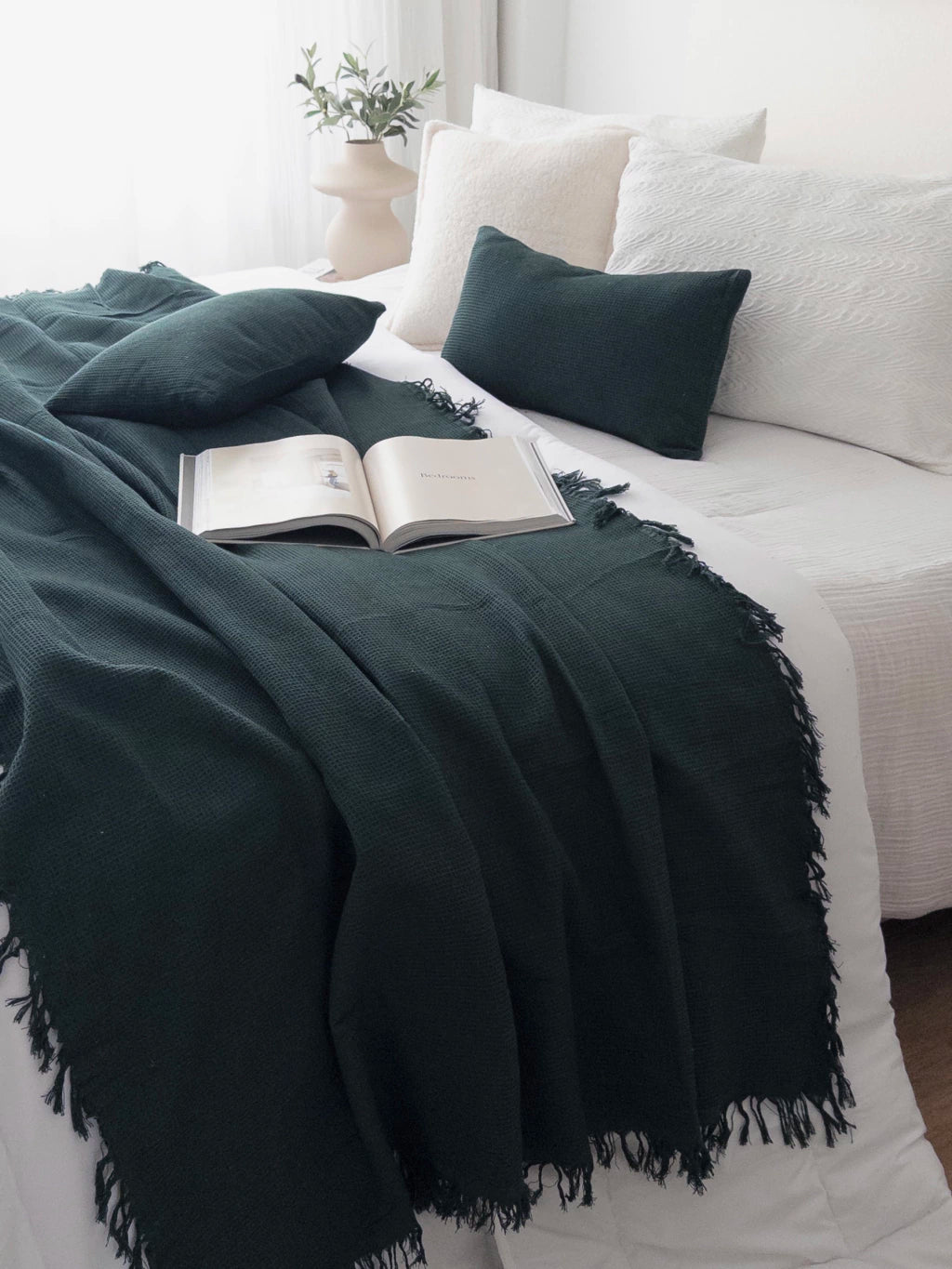 Manta Panal de Abeja Verde