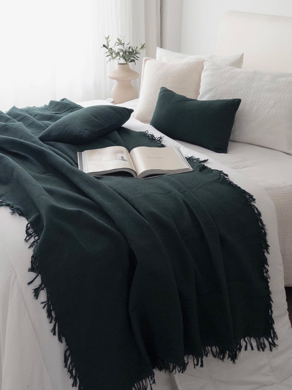 Manta Panal de Abeja Verde