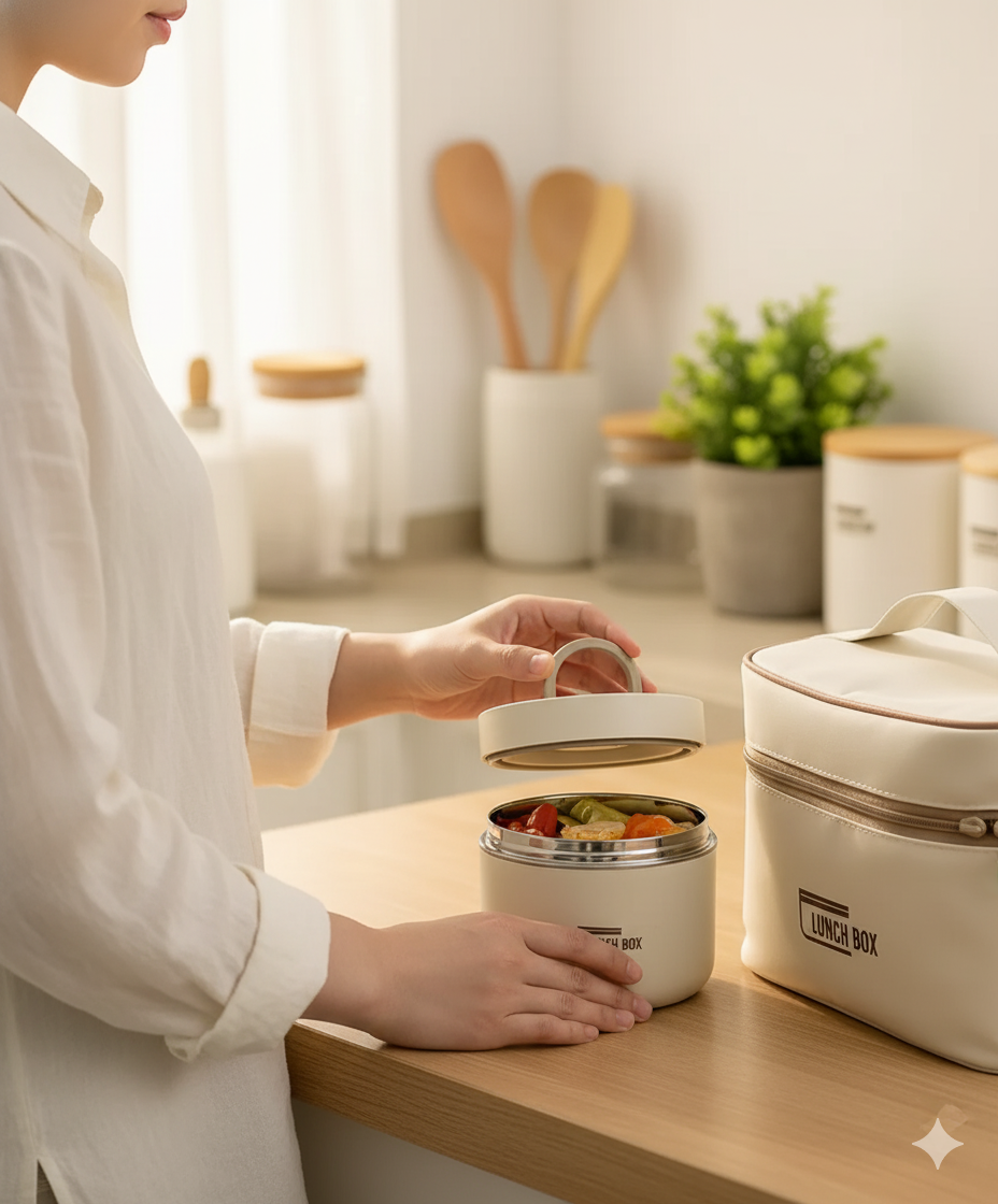 Lunch Box Térmico de 4 Piezas – Conserva Calor y Frío