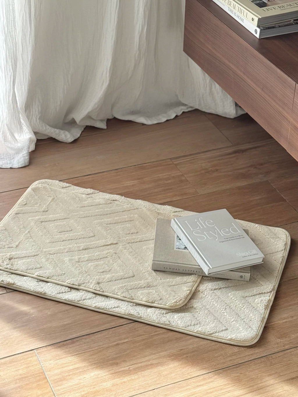 Set x2 alfombras Rombos Beige